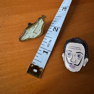 Unemployed Philosopher's Guild pin set - Dali and melting clock